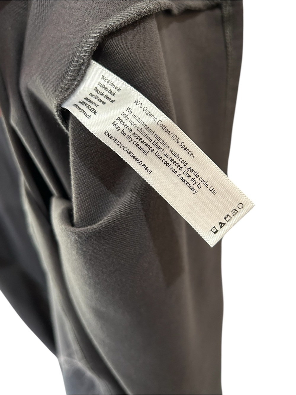 Eileen Fisher Organic Cotton Jersey knit Dress PM petite medium grey minimalist - Picture 6 of 6